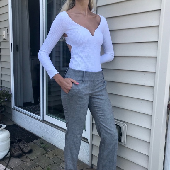 SOLD!!!Super White Bodysuit W/ Criss Cross Back - Picture 3 of 5